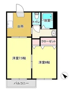 熊本県合志市幾久富【アパート】の間取り