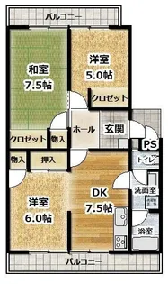 ルミウス八町西【3階】の間取り