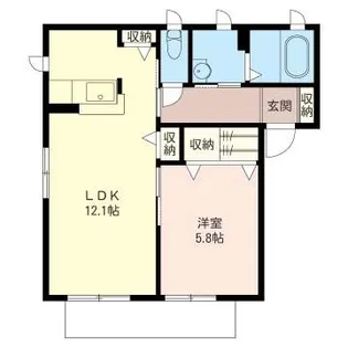 ビバリーヒルズ E棟【2階】の間取り