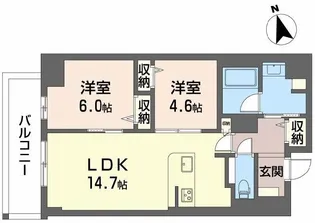 大阪府大阪市西区南堀江4【マンション】の間取り