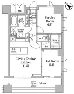 ユニコーンバリー恵比寿【5階】の間取り