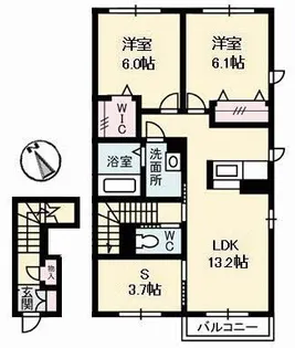 グランドール川口 C棟【2階】の間取り