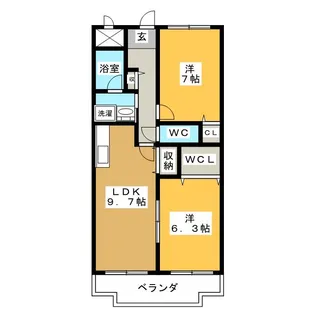 ウィルあじまB棟【1階】の間取り