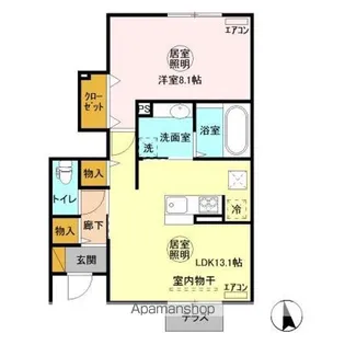 茨城県神栖市知手【アパート】の間取り