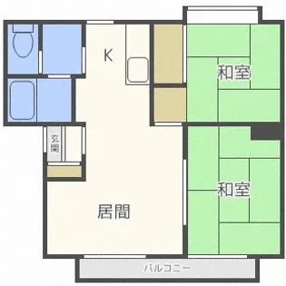 北海道札幌市西区西野二条6【アパート】の間取り