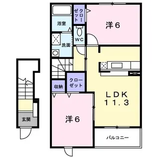フローラ【2階】の間取り