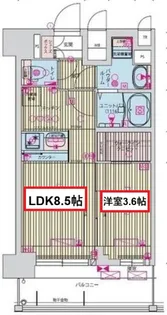 プレサンス九条グランデリーヴ【15階】の間取り