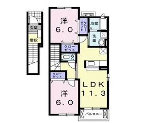 カレント アドヴァンスI【2階】の間取り