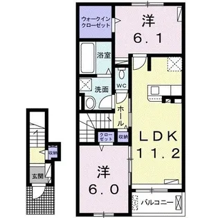 アルバ稲吉A【2階】の間取り