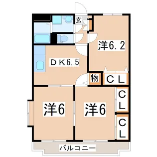 鹿児島県薩摩川内市宮里町【マンション】の間取り