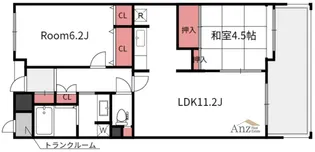 シャルマンフジ・アニエス本町【6階】の間取り