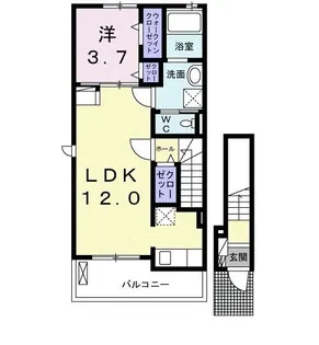 ラ・リーバンベルB【2階】の間取り