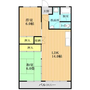 コーポ渡辺【1階】の間取り