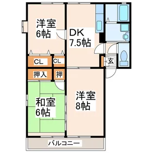 コーポMII【1階】の間取り