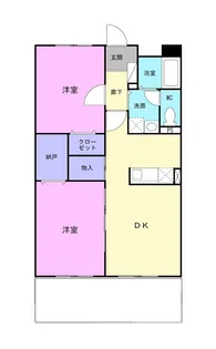 フルーエント芝山【1階】の間取り