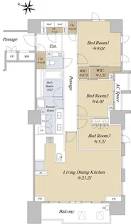 ザ・パークハウス渋谷南平台【8階】の間取り