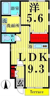 クロバーハイツ A棟【1階】の間取り
