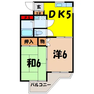 アイカワハイツ【2階】の間取り