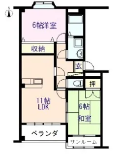 ツインハイム・イマギII【2階】の間取り