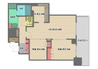 ブランズタワー梅田North【33階】の間取り