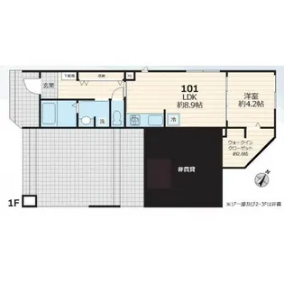 ビューノ白金台【1階】の間取り