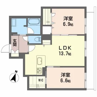 シティプラザ長者【1階】の間取り