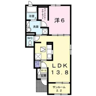 ラビアンローゼA【1階】の間取り