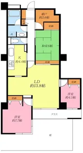 港北ファミールハイツ7号棟【1階】の間取り