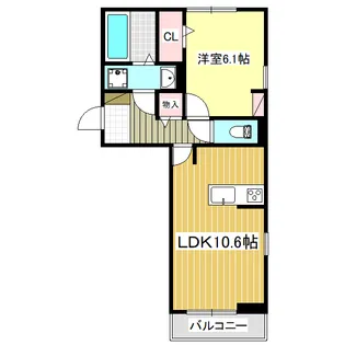 ヴェルデ遠見塚【1階】の間取り