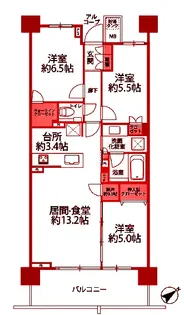 プラウドシティ新川崎【4階】の間取り