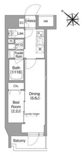 コンフォリア・リヴ茅場町【7階】の間取り