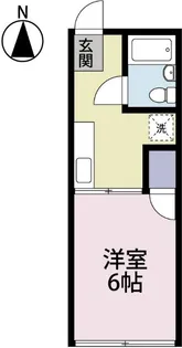 コーポカスガB【1階】の間取り