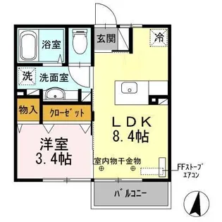 アヴェニール白銀 B【2階】の間取り