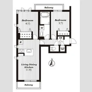 メゾンマストあすと長町【2階】の間取り