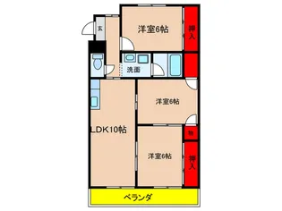 ロアンヴェール玉奈【4階】の間取り