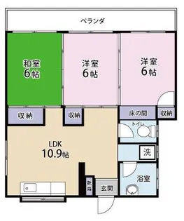 第二金元アパート【2階】の間取り