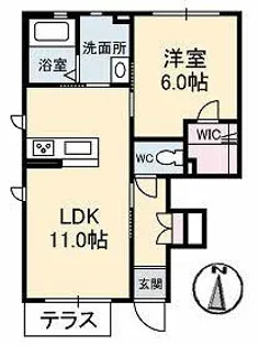 グランヒルズ青江【1階】の間取り