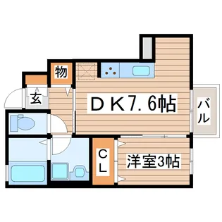 フォレスト上野山【1階】の間取り