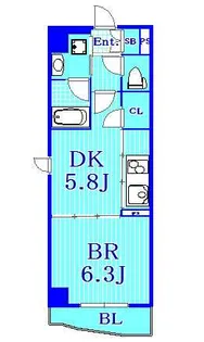イーリス天王町【5階】の間取り