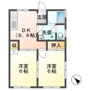 ハイツ栗崎【1階】の間取り