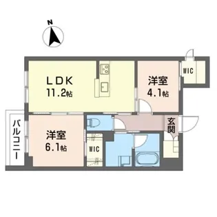 ラ ヴィ ベール【1階】の間取り