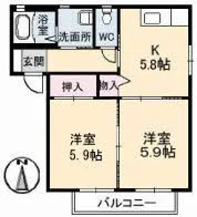 オーラ A棟【2階】の間取り