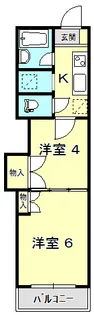 レジデンスカープ甲府【6階】の間取り