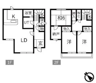 サンハイツトロアB【1階】の間取り