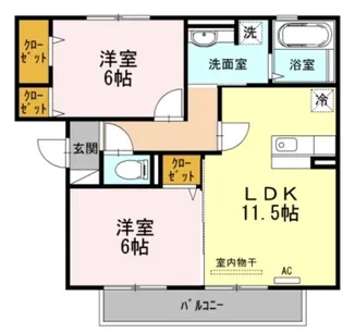 パークヒル砂川【3階】の間取り