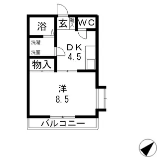 オリンピアエースB【1階】の間取り