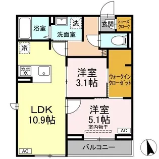 D-SOLACE津田沼 II【2階】の間取り