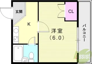 サニープラザ【4階】の間取り