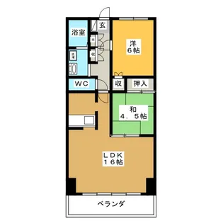 ボヌール鈴木【6階】の間取り