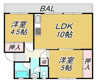 ユートピア葛原【1階】の間取り